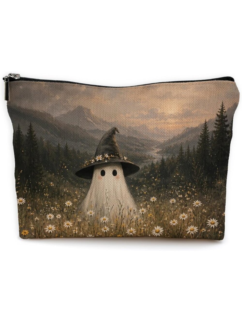 🎃Ghost Floral Spooky Halloween Ghost Fall Makeup Pouch Travel Toiletry Bag